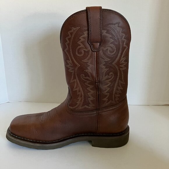 Rocky Original Pull On Mens Size 8 Brown Western Cowboy Work Boot Water Proof. - Picture 6 of 11